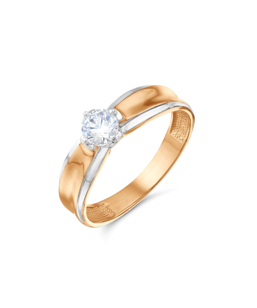 Gold ring with zirconium