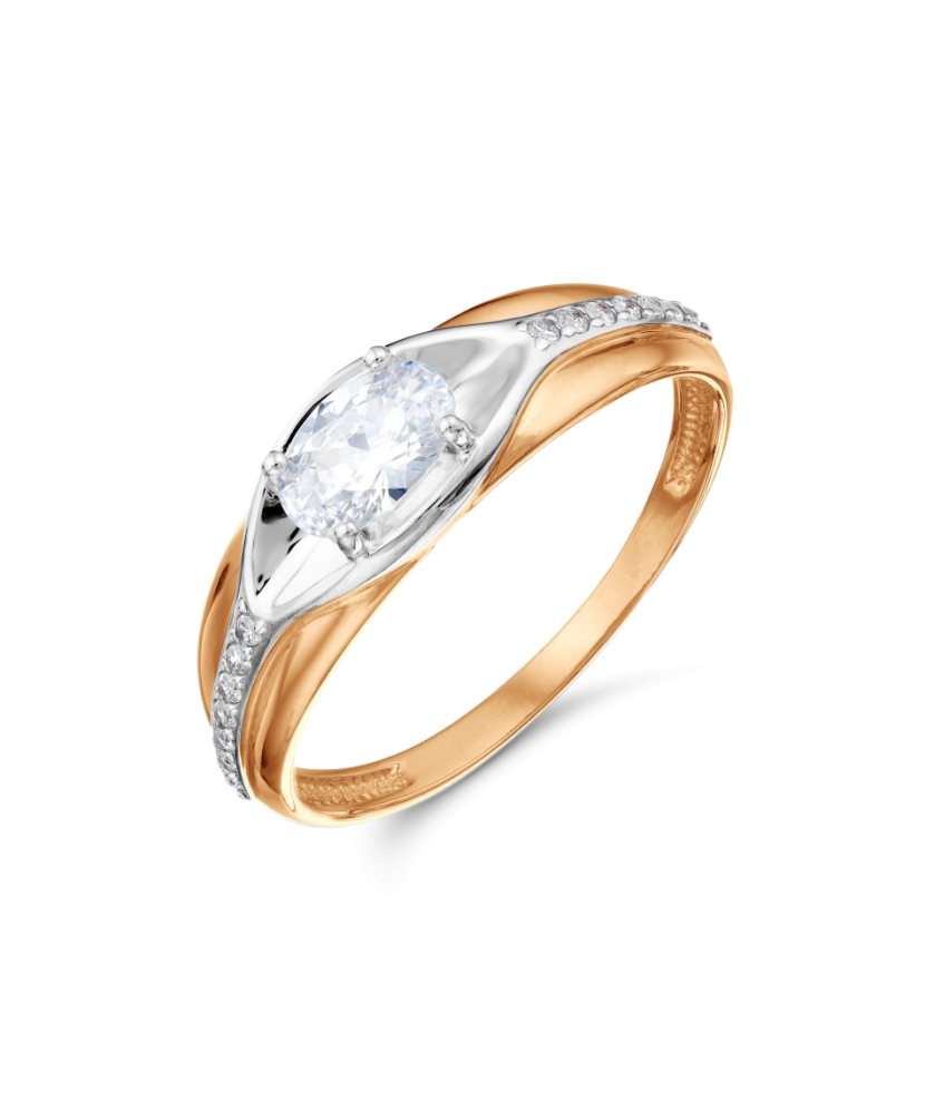 Gold ring with zircons