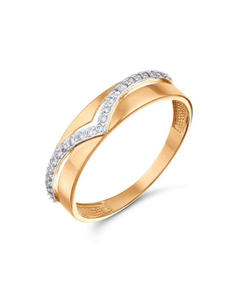 Gold ring with zircons