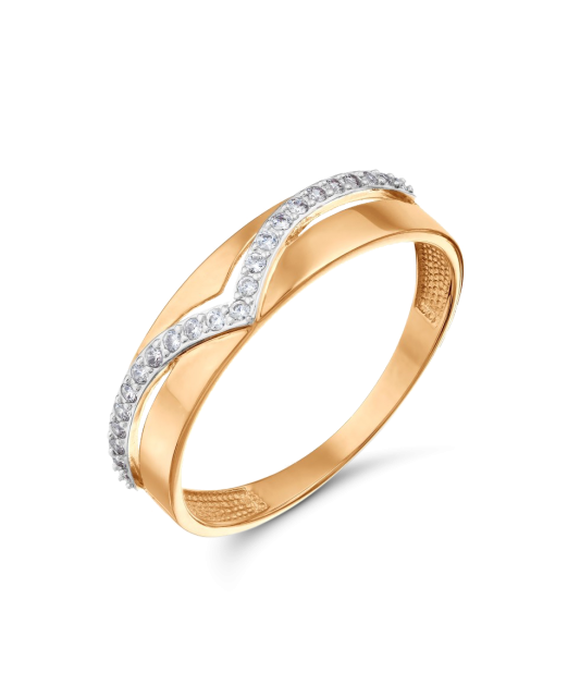 Gold ring with zircons