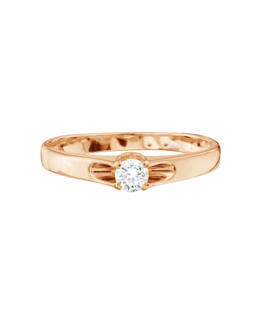 Gold ring with zirconium