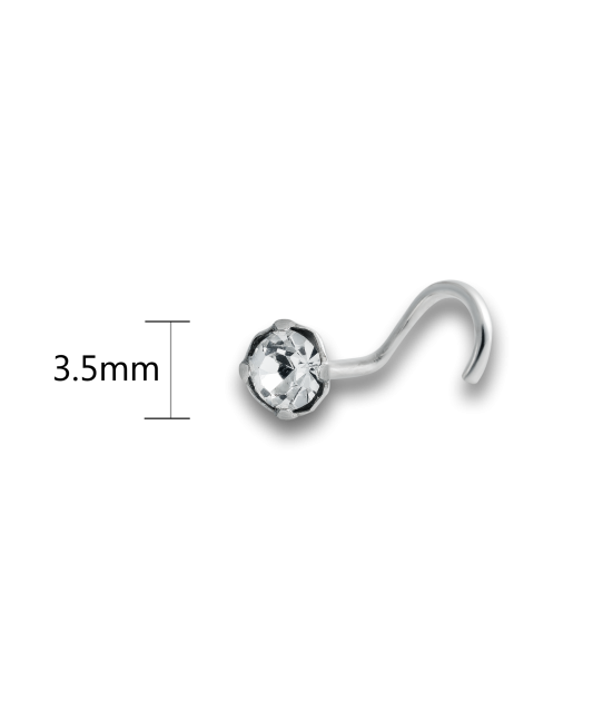Sterling silver nose piercing with zirconium