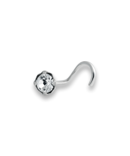 Sterling silver nose piercing with zirconium