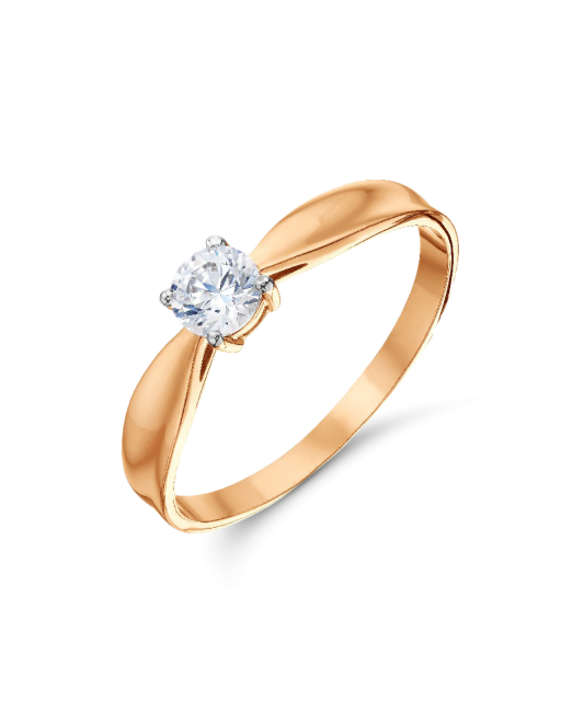 Gold ring with crystal