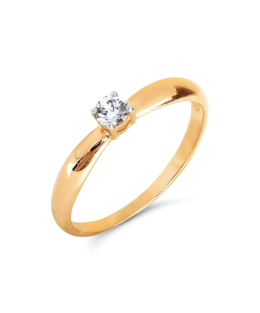 Gold ring with crystal