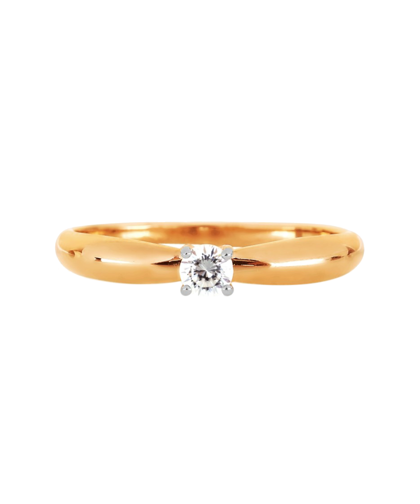 Gold ring with crystal