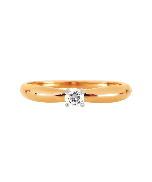 Gold ring with crystal