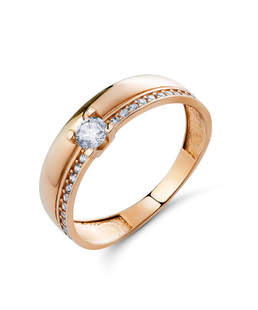 Gold ring with zircons