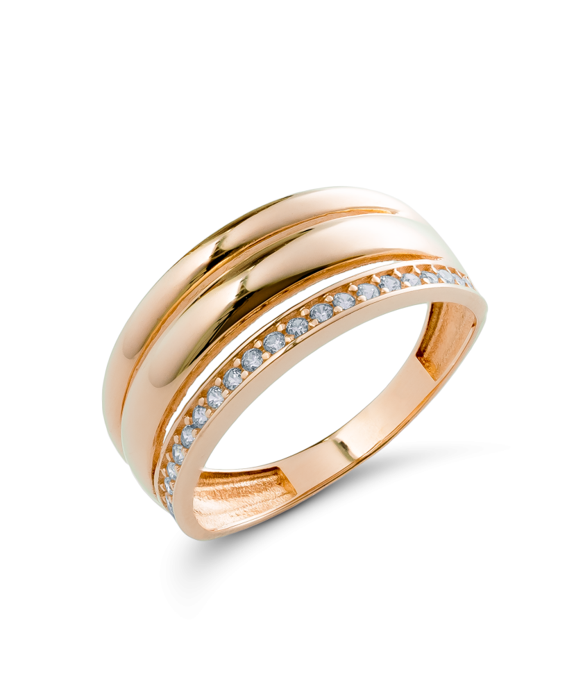 Auksinis žiedas su cirkoniais  - Goldinga