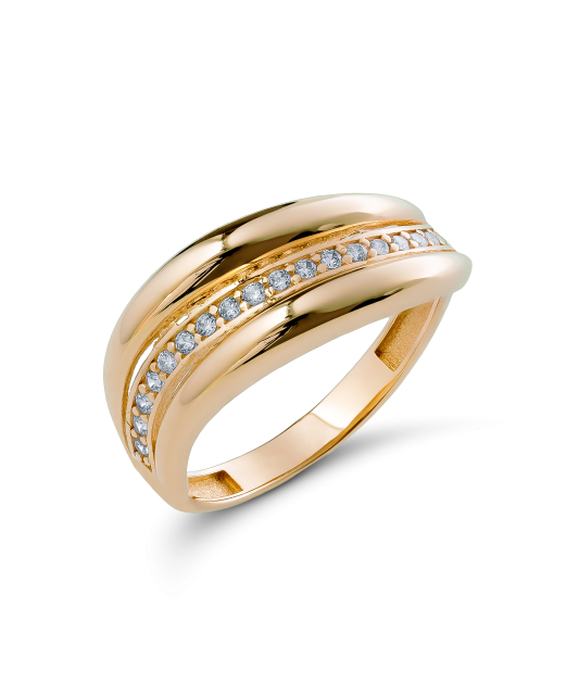Gold ring with zircons
