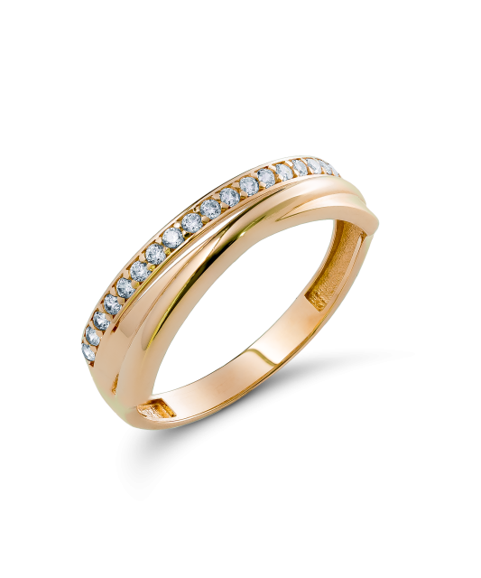 Gold ring with zircons