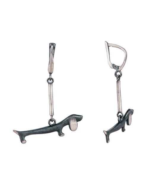 Sterling silver earrings "Dogs"