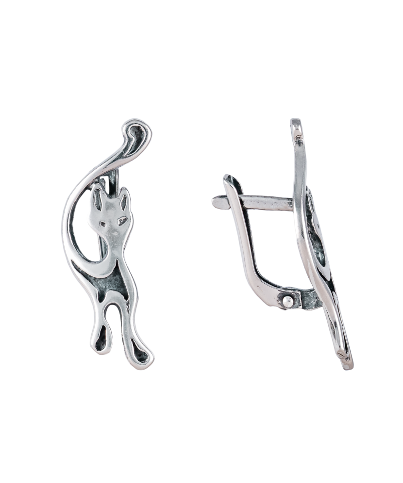 Sterling silver earrings "Cat"