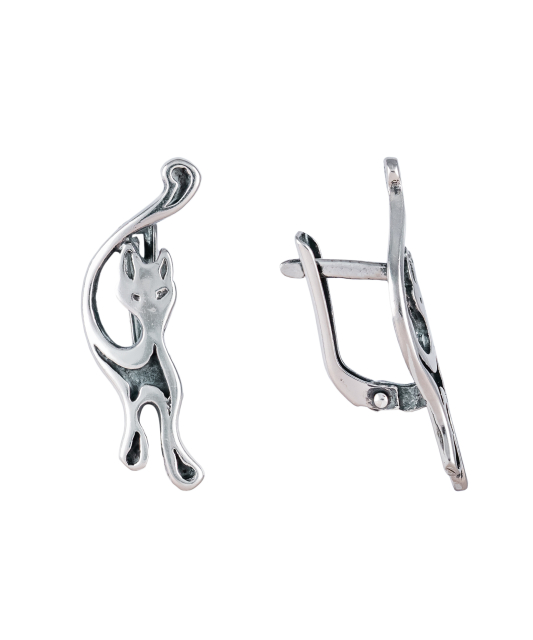 Sterling silver earrings "Cat"