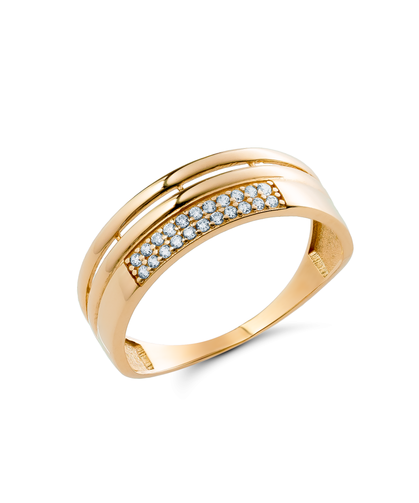 Auksinis žiedas su cirkoniais  - Goldinga