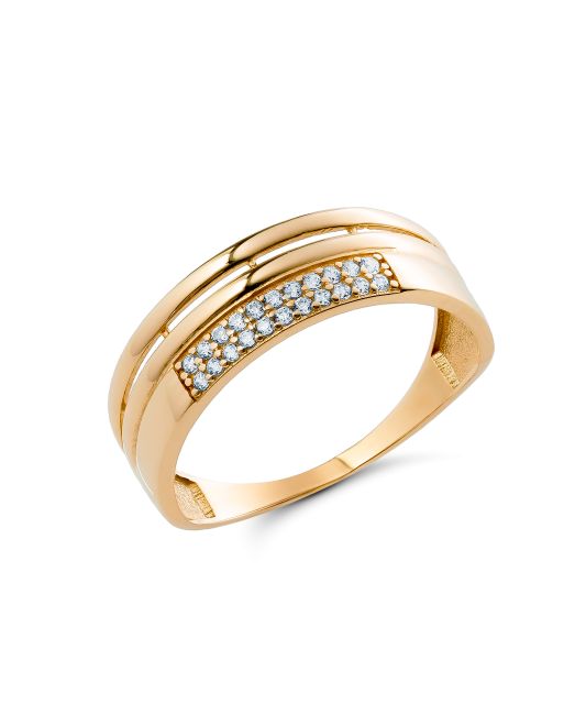 Gold ring with zircons