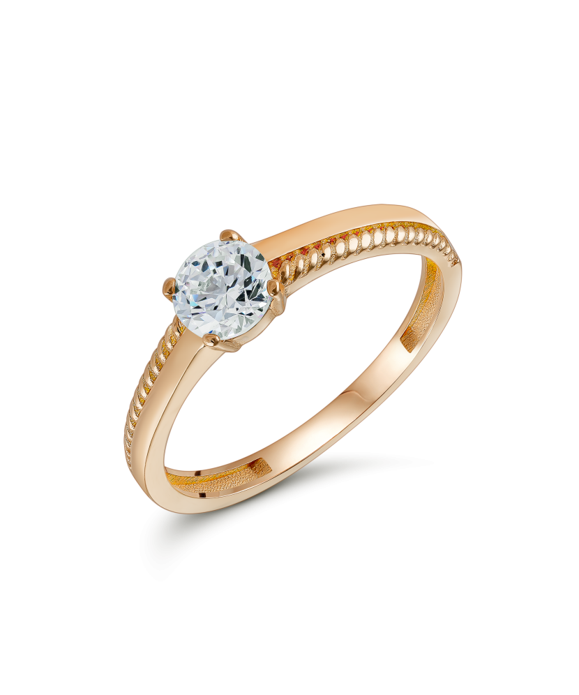 Gold ring with zircon