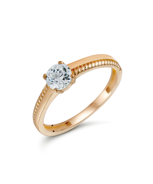 Gold ring with zircon