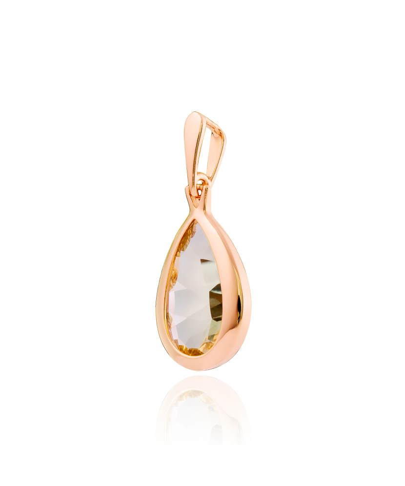 Gold pendant with green quartz