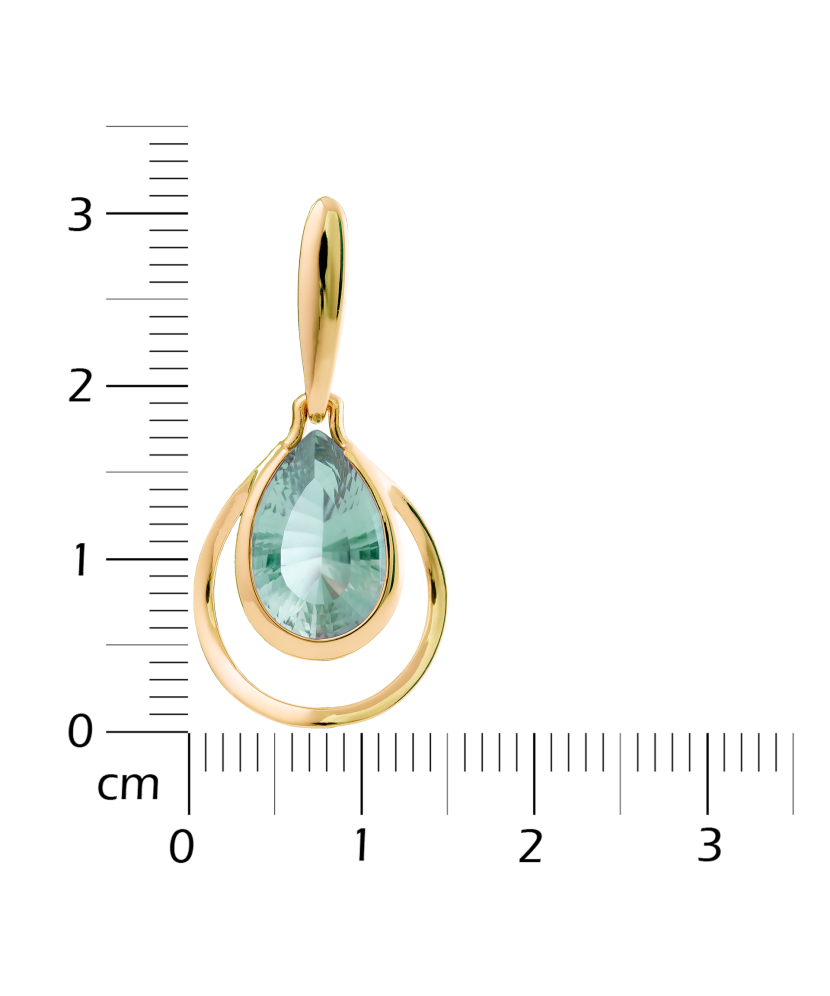 Gold pendant with green amethyst
