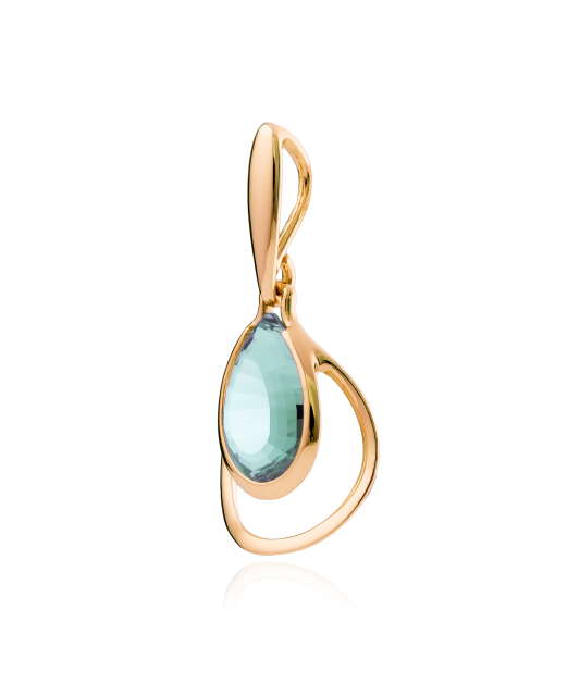 Gold pendant with green amethyst
