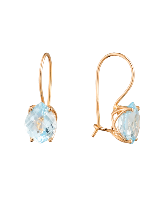 Gold earrings with london topaz