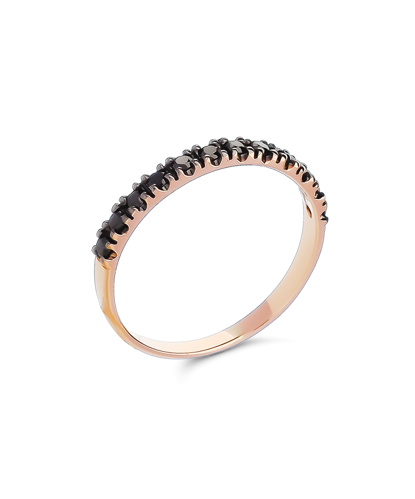 Auksinis žiedas su juodaisiais deimantais  - Goldinga