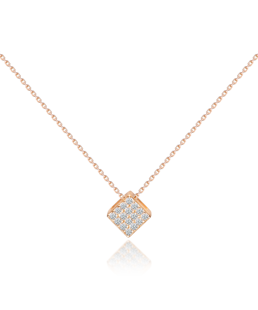 Gold chain with zirconium pendant