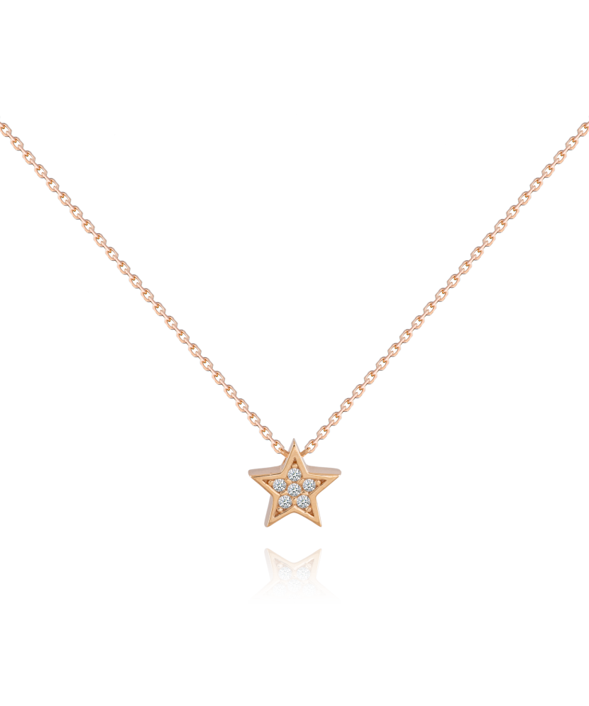 Gold chain with zirconium pendant "Star"