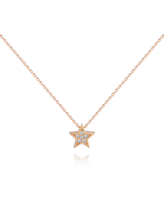 Gold chain with zirconium pendant "Star"