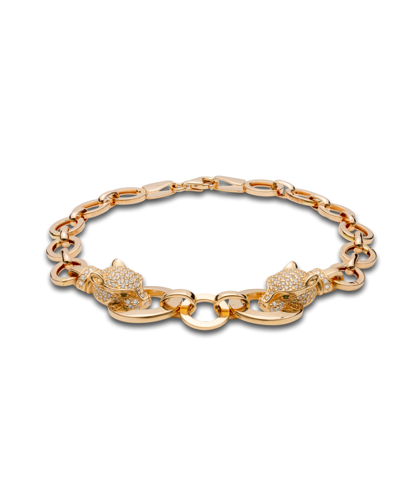 Gold bracelet with zircons