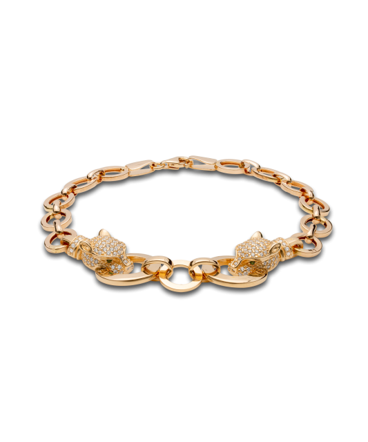 Gold bracelet with zircons