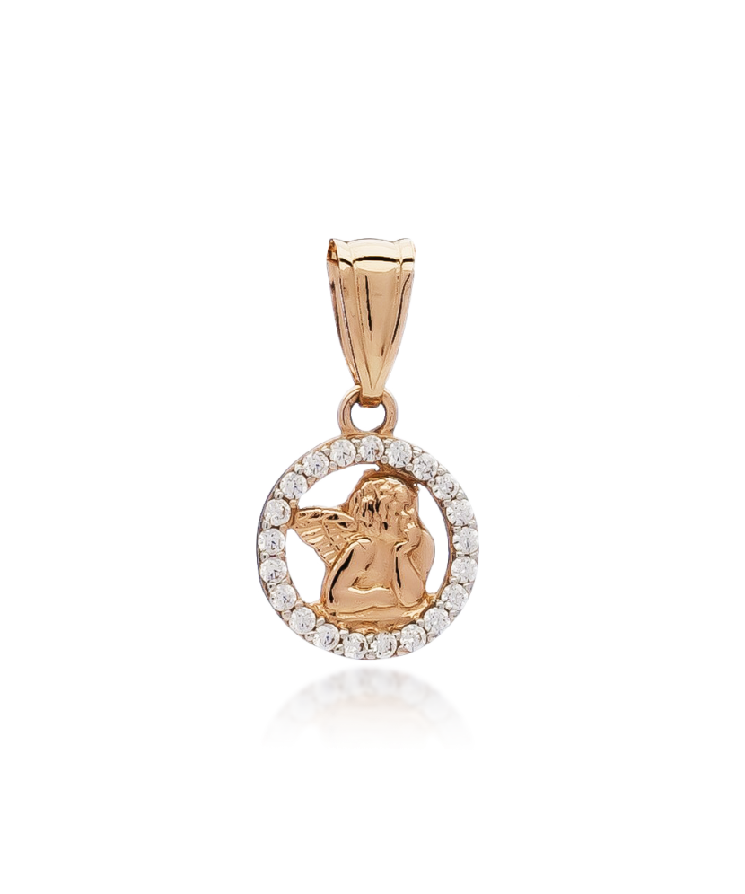 Gold pendant with zirconium