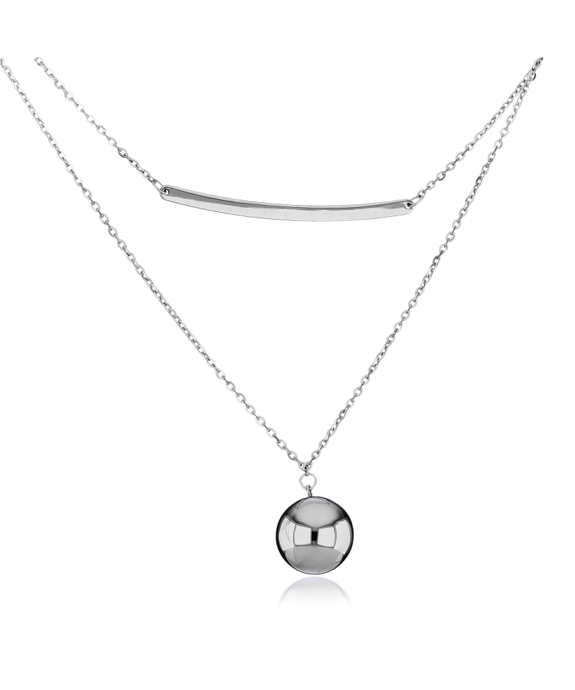 Double white gold chain with pendants