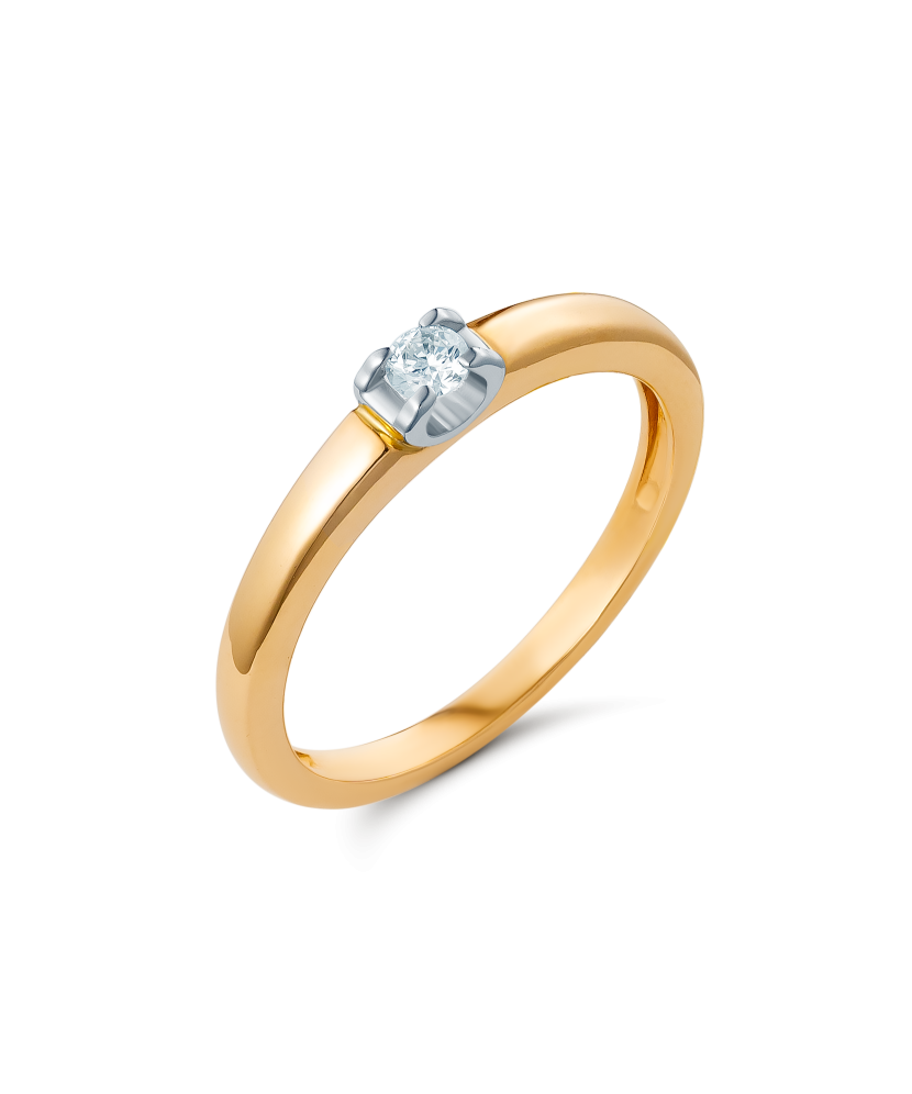 Gold ring with diamond 0,11ct