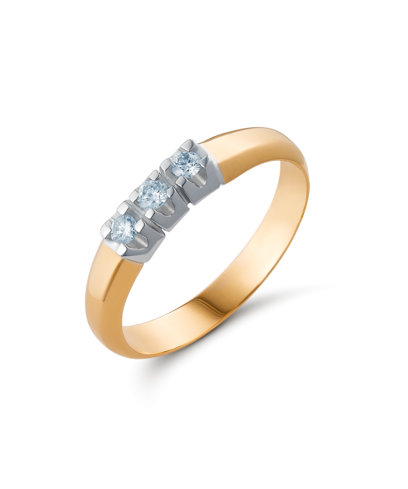 Gold ring with diamonds 0,107ct