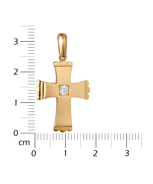Gold pendant with zirconium "cross"