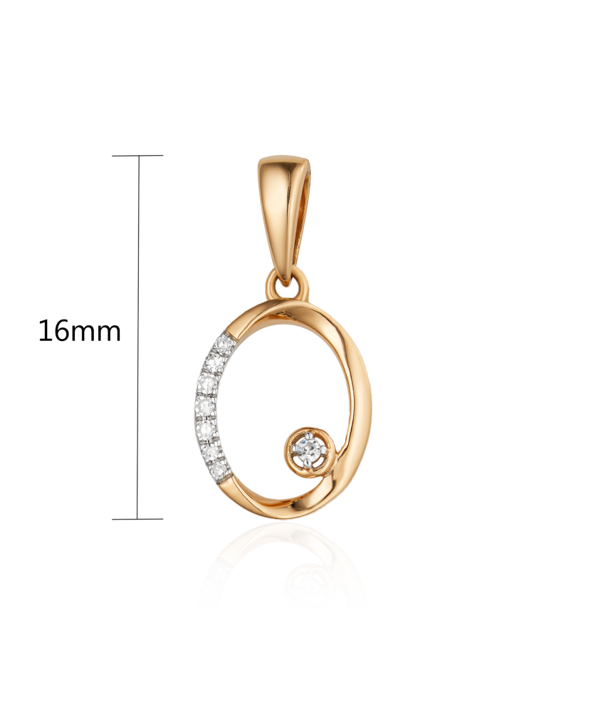 Gold pendant with diamonds
