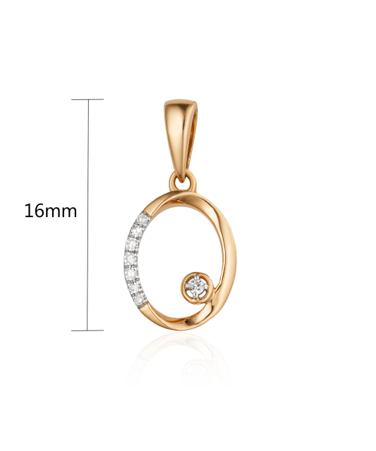 Gold pendant with diamonds