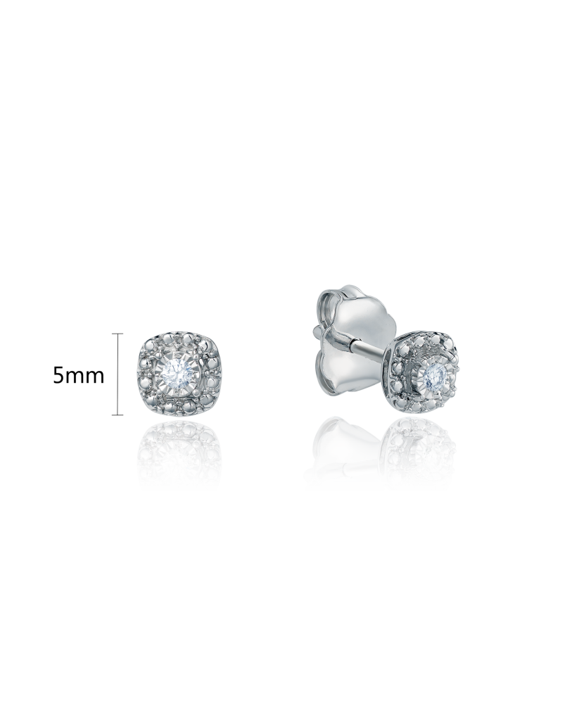 Balto aukso auskarai su deimantais