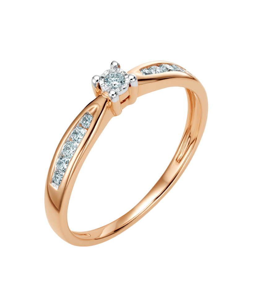 Gold ring with diamonds