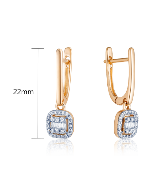 Gold earrings with diamonds