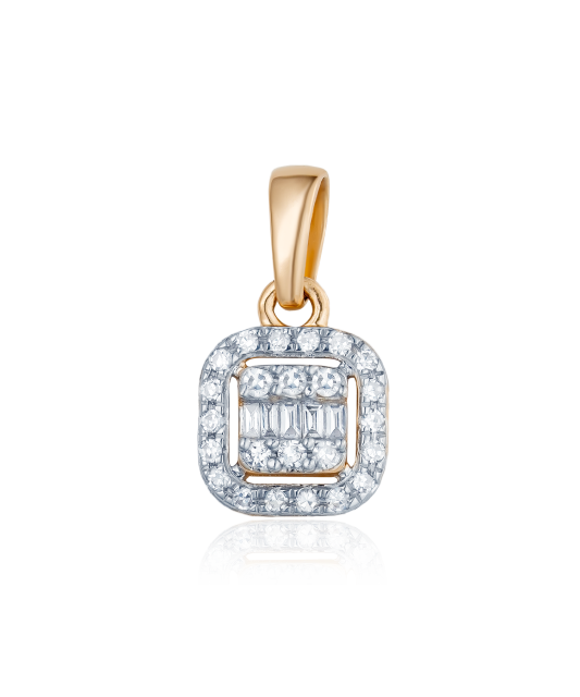 Gold pendant with diamonds