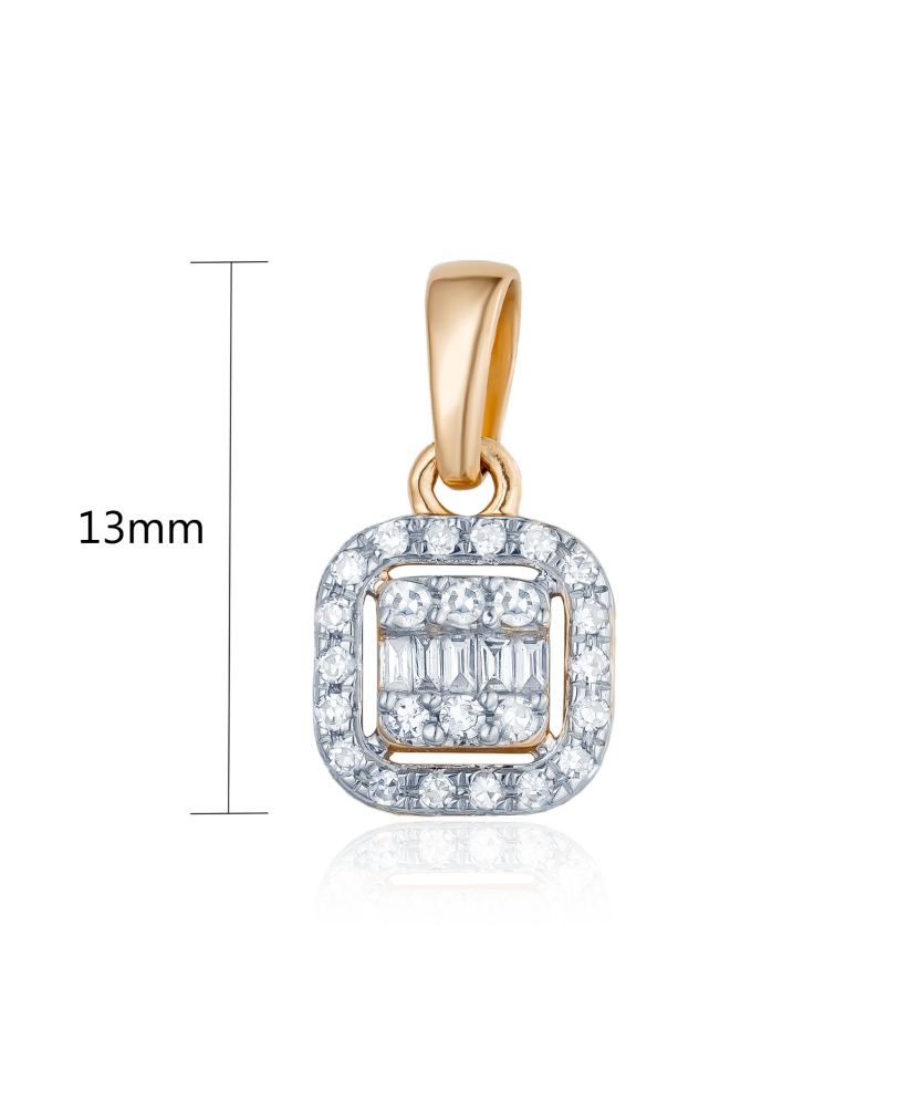 Gold pendant with diamonds