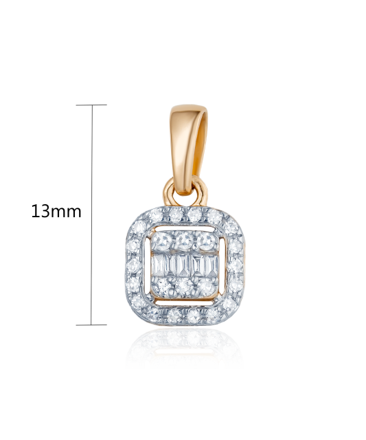 Gold pendant with diamonds