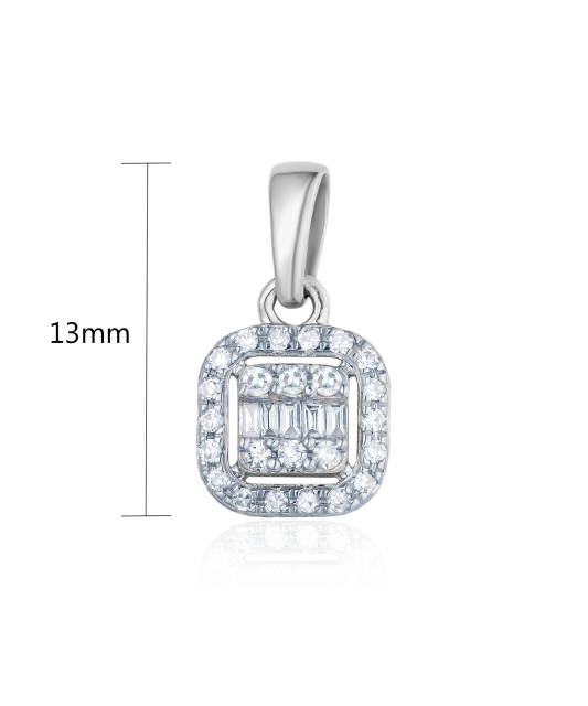 Balto aukso pakabukas su deimantais