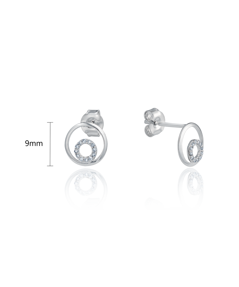 Balto aukso auskarai su deimantais