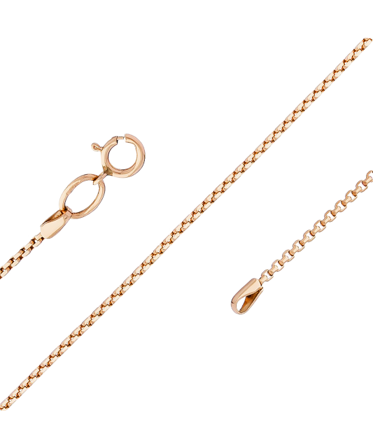 Gold chain "Box" 1mm