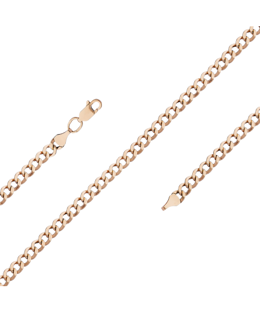Gold chain "Curb" 3.3mm
