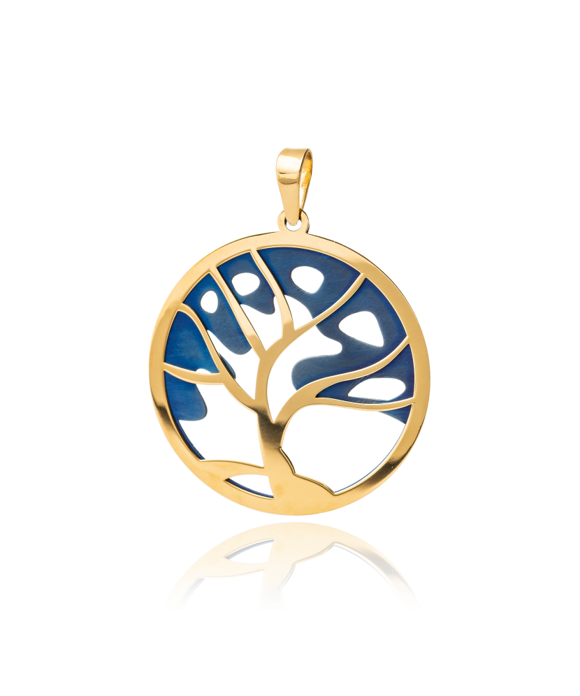 Gilded sterling silver pendant with titanium